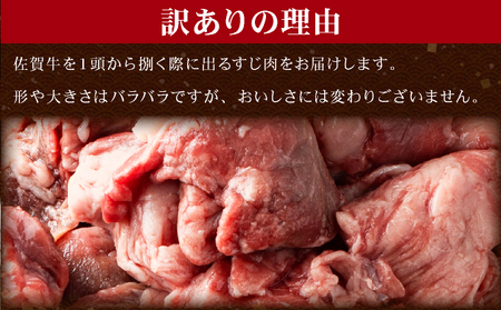 【訳あり】【佐賀牛】すじ肉 煮込み用（乱切り）1㎏（500g×2P）普段のお料理がワンランクアップ！ 牛すじ カレー おでん シチュー やわらかい 国産 黒毛和牛