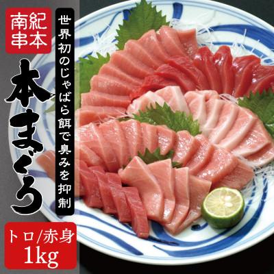 ふるさと納税 串本町 本マグロ(養殖) トロ&amp;赤身セット 1kg 【nks105B】
