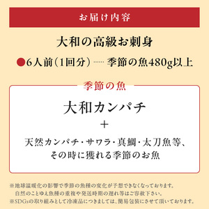 【単月お届け】大和の高級お刺身　6人前【冷蔵】 N072-YA6611-1