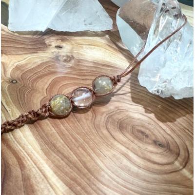 ふるさと納税 高石市 天然石ルチルクォーツ×水晶ストラップ |  | 02