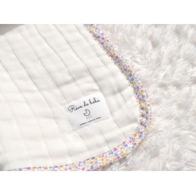 ふるさと納税 泉大津市 8重ガーゼケット (アイボリー×花柄) ベビーサイズ