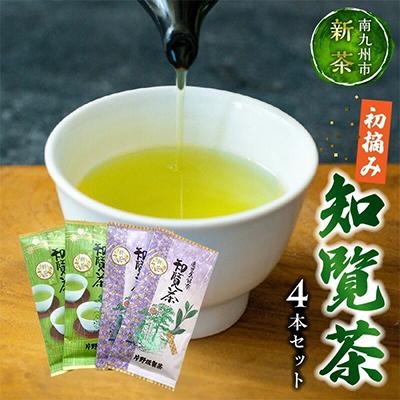 ふるさと納税 南九州市 初摘み知覧茶4本セット 鹿児島県産煎茶 400g
