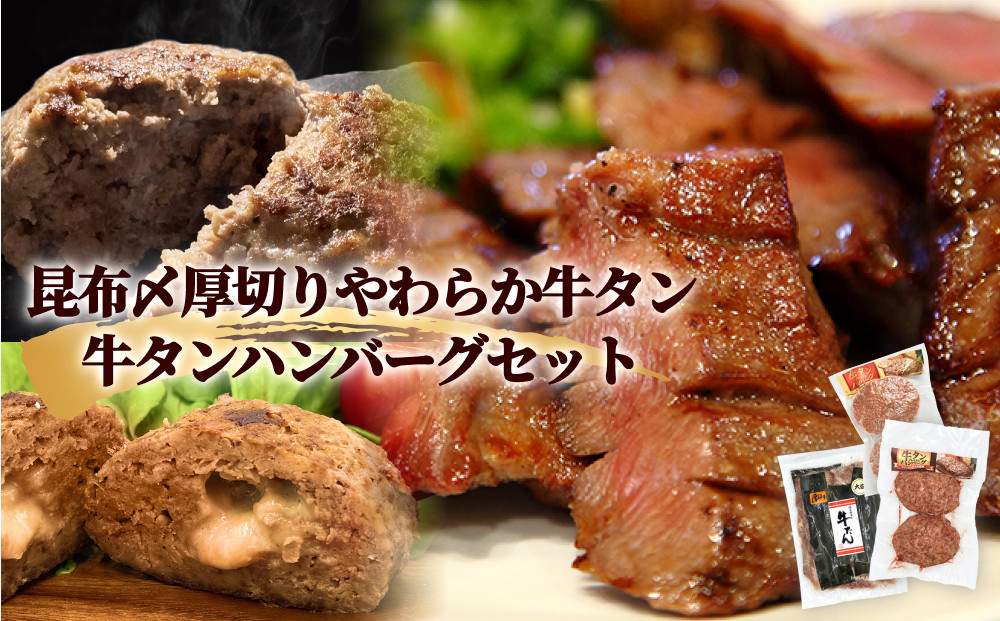 
                  牛タン 昆布〆厚焼きやわらか 牛タン ・牛タンハンバーグ2種セット 冷凍 宮城県 石巻市 牛たん 柔らかい 厚切り お肉 肉 ハンバーグ レトルト
                