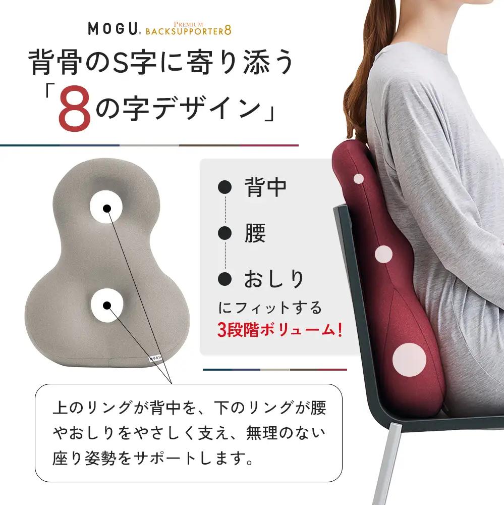 クッション 背あて MOGU モグ プレミアム バックサポーターエイト 背当てクッション 背あてクッション 背もたれ 椅子 座椅子 腰当て 背中 腰 お尻 おしり ビーズクッション ビーズ インテリア
