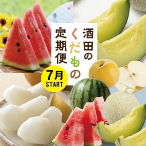 SF0294　【3回定期便】酒田の果物専門店厳選　くだもの定期便2026 (小玉すいか、アールスメロン、和梨)