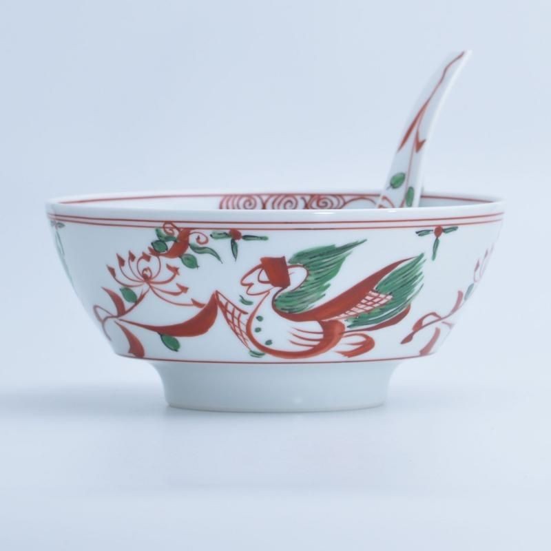 
                  【セット】有田焼【田清窯】赤絵万暦 ラーメン鉢・レンゲ セット
                