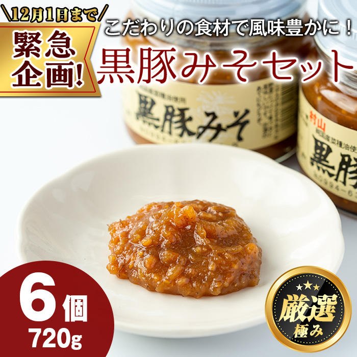 【0101314a】【緊急企画！期間限定】鹿児島特産！黒豚みそ(120g×6個) 味噌 調味料 黒豚味噌 豚味噌【村山製油】