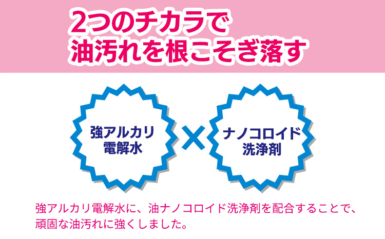 台所のしつこい油汚れ専用「クリアシュシュ グリルクリア」詰め替え用パック2本セット アルカリ電解水 キッチン周りの掃除・清掃に最適な洗浄剤 洗浄 清掃 除菌 洗浄スプレー詰め替え TF0754-P00