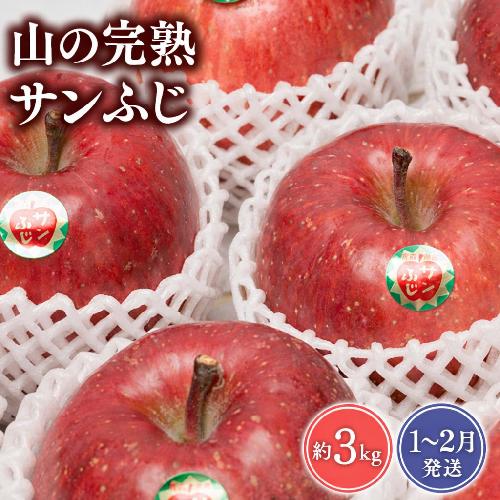 【2027年1～2月発送】 吹田りんご園 山の完熟サンふじ約3kg 【吹田りんご園・青森りんご・平川市広船産・1～2月】