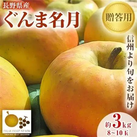 2026年発送「産地より信州中野の旬をお届け」 長野県産ぐんま名月　贈答用　約3kg【1305054】