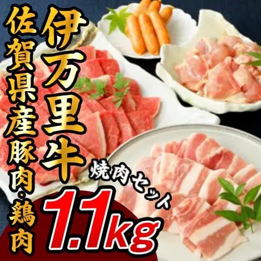 バラエティ美味 焼肉セット 牛肉 豚肉 鶏肉 1.1kg 006-J1852