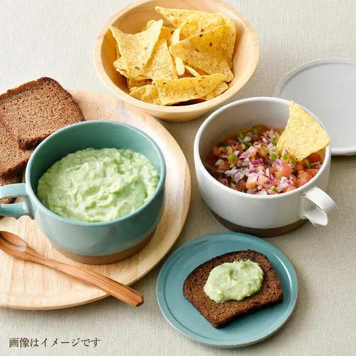 【波佐見焼】【オーブン可】スタッキング 蓋つき スープマグ 2点セット ブルー・ホワイト マグカップ スープカップ 小皿 食器 皿 【舘山堂】[RC45] 波佐見焼
