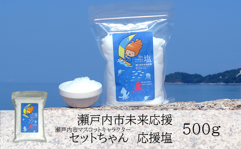 セットちゃん 応援塩 500g 塩 フレーク塩 粗塩 調味料 岡山 瀬戸内市