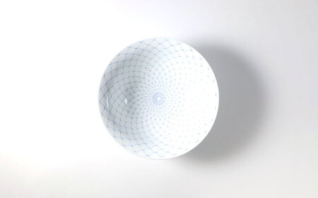 【波佐見焼】網絵（あみえ）7寸平鉢 網模様 2枚ペアセット 食器 皿【福田陶器店】[PA321] 波佐見焼