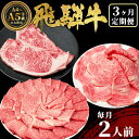 【ふるさと納税】発送月が選べる！ 飛騨牛 定期便 全3回 計1.1kg 2人前 すき焼き しゃぶしゃぶ ステーキ 焼肉 BBQ ロース カタロース ロースステーキ モモ カタ 贅沢 贈り物 3ヶ月 定期 おすすめ 選べる 人気 飛騨 ブランド牛 肉のひぐち