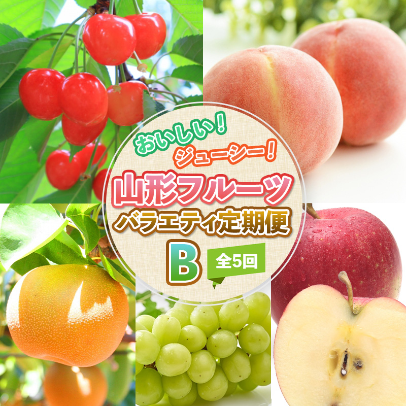 【定期便5回】おいしい！ジューシー！山形フルーツ　バラエティ定期便  FZ25-821
