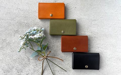 本革 ノンステッチ名刺入れ・カードケース 栃木レザー　ブラック