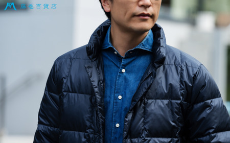 【Sサイズ】【藤巻百貨店】 HOKKAIDO DOWN×CENTENA （ネイビー） 北海道ダウンジャケット ダウンジャケット メンズ レディース アウター コンパクト 超軽量 羽毛 フードなし 男性