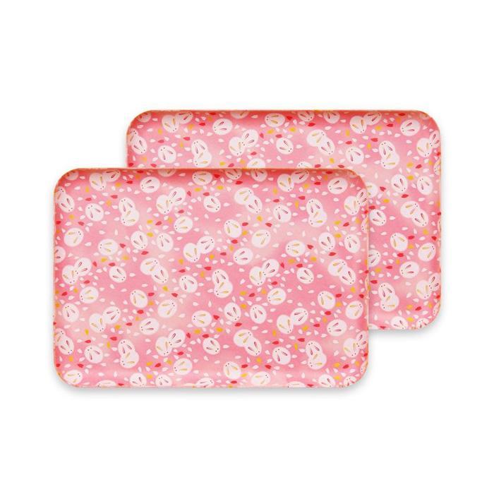 タツクラフト 友禅和紙トレー M 33cm 2枚セット 桜 雪うさぎ 【Tk303】　DA90133VC01