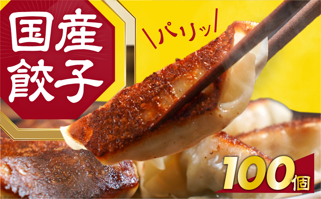 パリっとおいしい国産餃子！たっぷり100個！