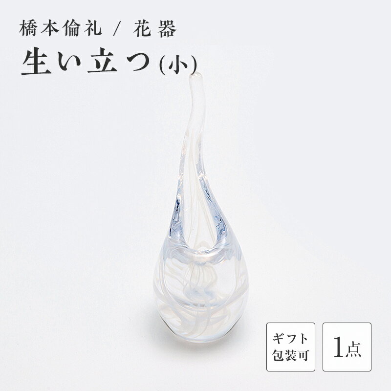 【ふるさと納税】＜ガラス作家 橋本倫礼＞花器「生い立つ」(小) 硝子 ガラス 花器 花瓶 橋本倫礼 贈り物 ギフト F6L-1243var