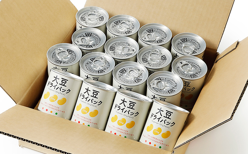 十勝産大豆のドライパック缶 16缶 北海道産 缶詰 長期保存可 常温 非常食にも