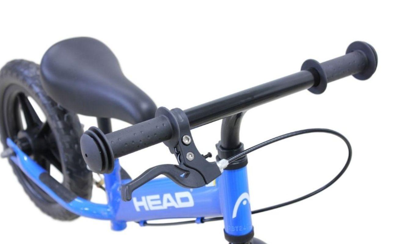 キックバイク HEAD バランスバイク 80〜100cm 2〜5歳  ブルー 空気入れ不要 EVAタイヤ ブレーキ付き スタンド付き トレーニング 12インチ プレゼント ギフト 子供用自転車｜武田産