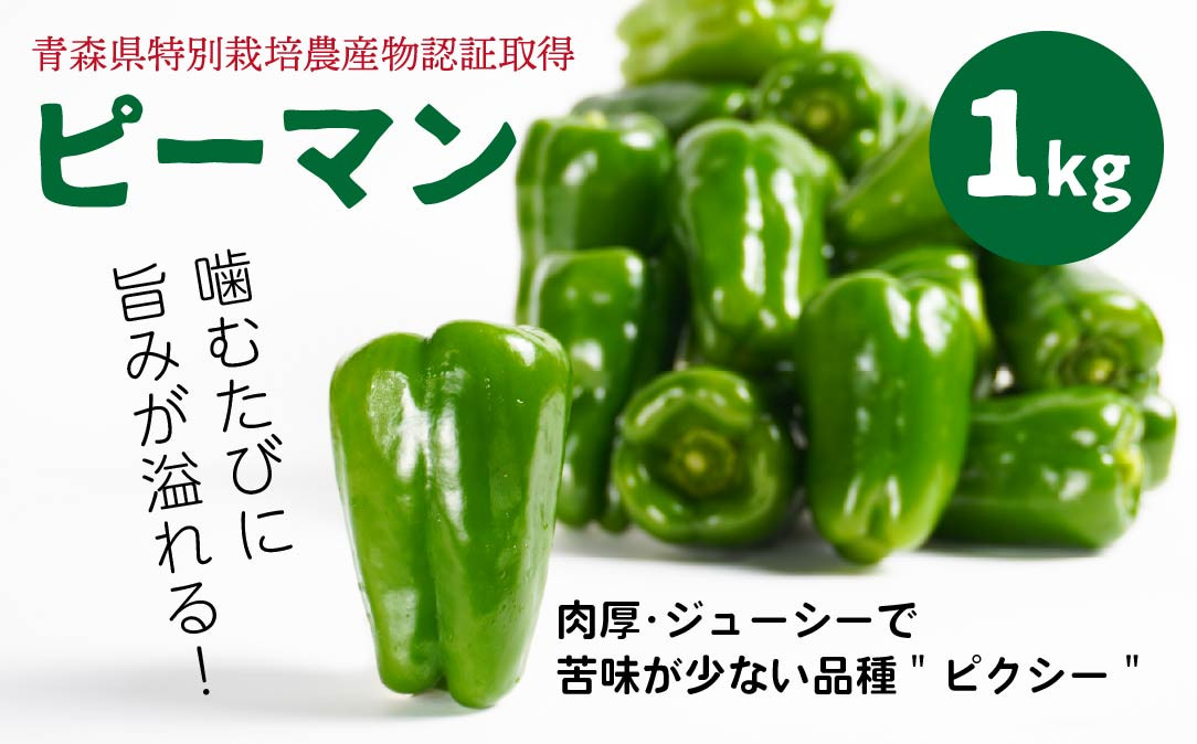 
                  【青森県特別栽培】ピーマン 1kg ピクシー 【8月上旬～10月前半発送】
                