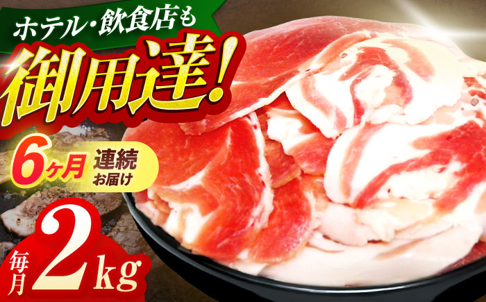 【6回定期便】ジビエ 天然イノシシ肉 切り落とし2kg（ぼたん鍋・煮込料理・野菜炒め用等）【照本食肉加工所】 [OAJ023] / 肉 猪 猪肉 イノシシ イノシシ肉 いのしし しし肉 しし鍋 ボタン