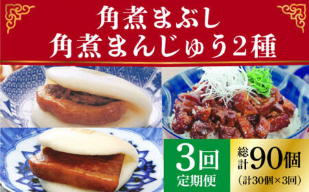 【3回定期便】 長崎角煮まんじゅう / 大とろ角煮 / まぶし 各10個 [DBG037]