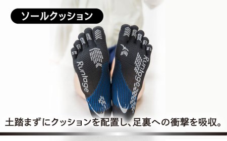 【27-29cm】Runtage ゴルフソックス アスリートラウンドPRO type FF ５本指 ショート丈 ＜ブラック＞【イイダ靴下株式会社】[HBB017] スポーツウェア ゴルフ ソックス ラ