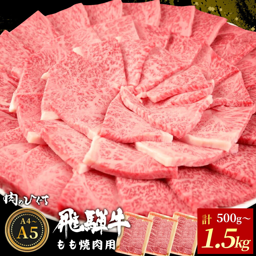 【ふるさと納税】 飛騨牛 もも 焼肉用 500g～1.5kg A5 A4 国産 牛 冷凍 和牛 牛肉 もも肉 モモ 焼き肉 やきにく 赤身 ギフト 贈答 おすすめ BBQ バーベキュー キャンプ にく お肉 肉 霜降り 肉のひぐち 年内発送【最速配送/発送時期が選べる】