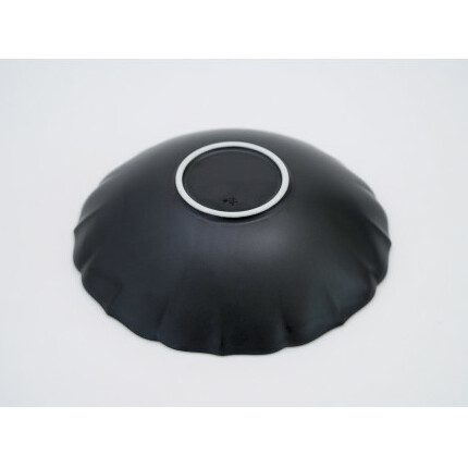 福珠窯 有田焼 黒マット 渕金彩 19cm 桔梗渕 ペアボウル 和食器 シンプル ブラック A45-168_イメージ5
