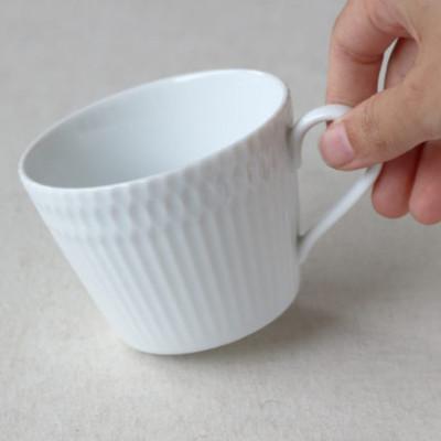 ふるさと納税 瑞浪市 【2客SET】美濃焼 さざなみ 8.5カフェカップ&ソーサー(13皿)  ホワイト 200cc |  | 01