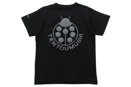 子ども用 半袖Tシャツ TENTOUMUSHI 再帰反射てんとう虫PT 黒 100サイズ｜子供 服 Tシャツ 綿 反射 リフレクター 安全 国産 日本製 赤ちゃん ベビー お祝い [0794]