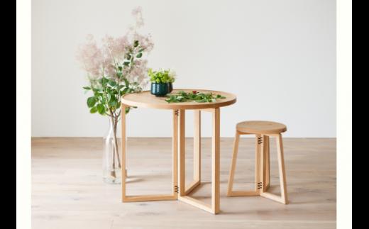 天然木 スツール チェア サイドテーブル 伝統工法 / ウォールナット材 または オーク材 【HIRASHIMA SPAGO Stool】 受注生産