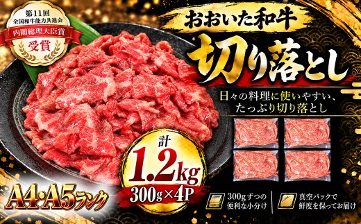 和牛切り落とし1.2kg（300g×4p） 黒毛和牛 おおいた和牛【株式会社タクミート】 ／ 切り落とし 牛 牛肉 1kg 黒毛和牛 牛 和牛 小分け 真空パック 切り落とし牛 切り落とし牛肉 きりお