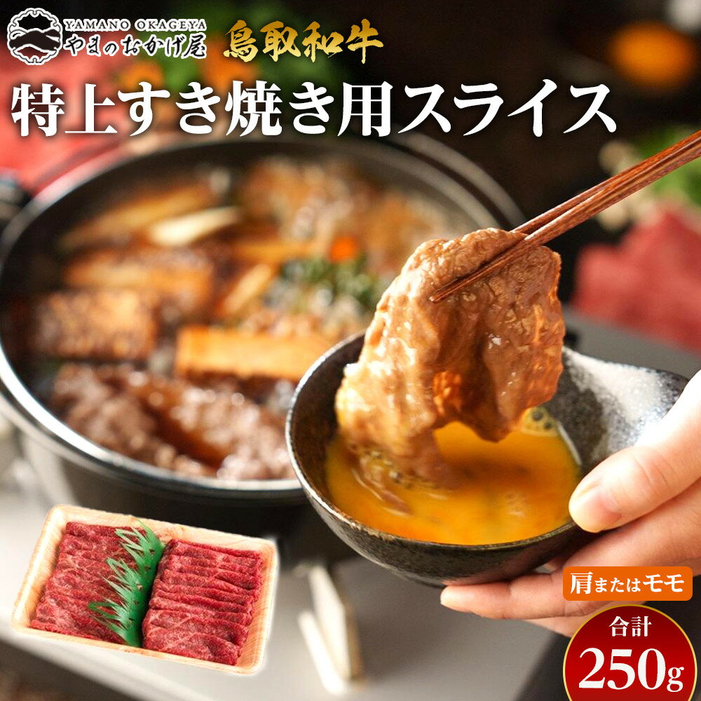 【ふるさと納税】42.鳥取和牛 特上赤身すき焼き用スライス 肩またはモモ 250g | | 国産 和牛 鳥取和牛 肉 厳選 希少 赤身 スライス モモ ステーキ 赤身 焼肉 すき焼き じゃぶしゃぶ スライス 人気 肉 にく 訳あり ギフト 鳥取県 北栄町 送料無料おすすめ 人気