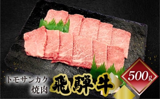 菊の井 飛騨牛トモサンカク焼肉  500g（4～5人前）牛肉 ブランド牛 国産 焼き肉 牛 飛騨 ともさんかく【冷凍】