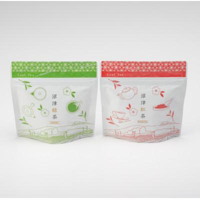ふるさと納税 沼津市 静岡産 沼津茶アソートセット 沼津緑茶(50g)沼津紅茶(30g)計80g