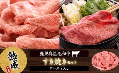 ES-806 鹿児島県産黒毛和牛すき焼き 750g Aセット 名産鹿児島和牛かんだ本店