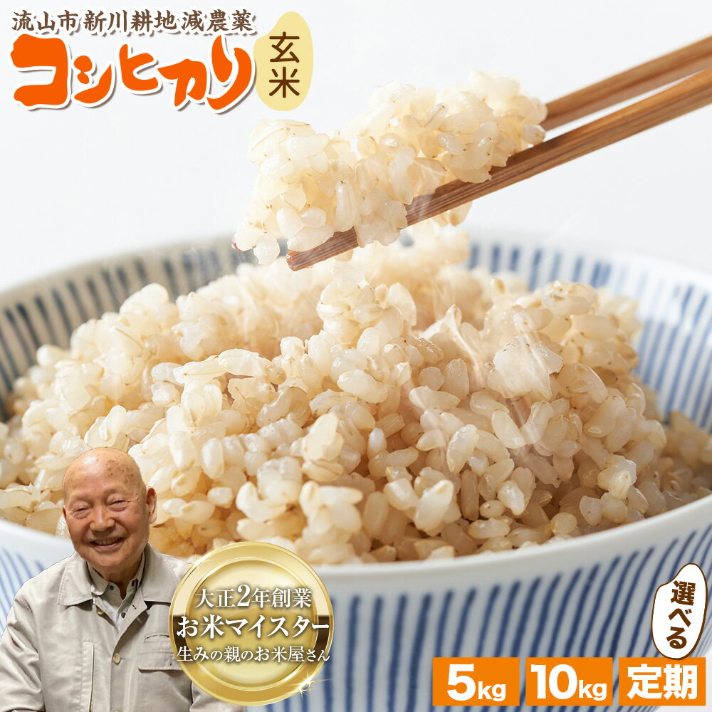 【ふるさと納税】米 コシヒカリ 新川耕地・減農薬コシヒカリ 玄米 5kg 10kg 有限会社山崎清八商店 千葉県 流山市 新川耕地 単発 定期便 送料無料