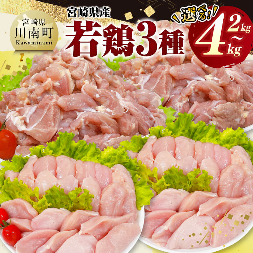 【ふるさと納税】※内容量から選べる※ 宮崎県産 若鶏3種 - もも むね ささみ セット 鶏肉 とり肉