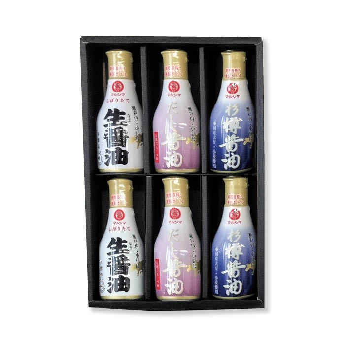 【ふるさと納税】【小豆島マルシマ】醤油3種密封ボトルセット （200ml×6本） | 香川 小豆島町 四国 お土産 特産品 調味料 醤油 しょうゆ 濃口醤油 国産 調味料セット 醤油セット 食べ比べ 生しょうゆ だし醤油