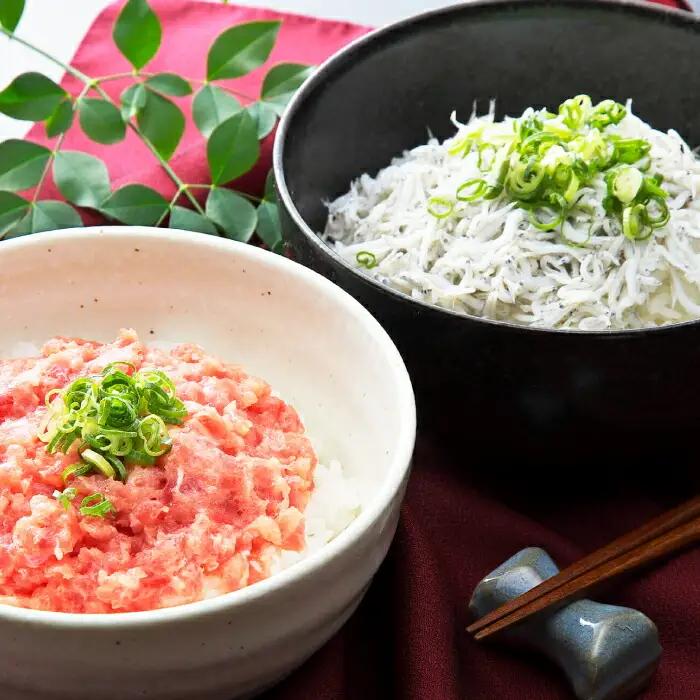 【最速発送】龍馬しらすと鮪たたきの紅白丼 【株式会社 七和】 [ATAX006]　スピード 最短 最速 発送