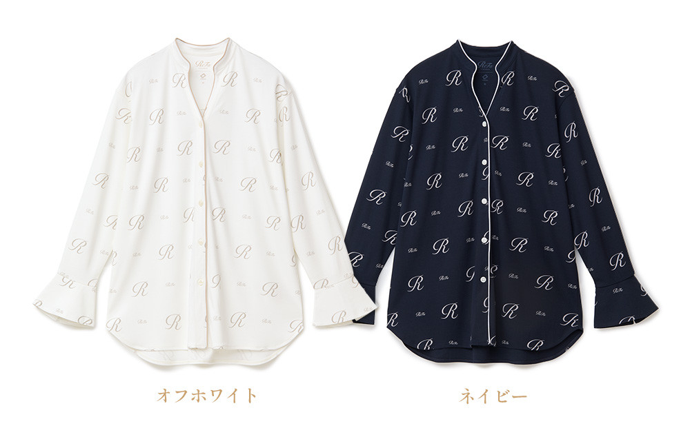 【ネイビー LLサイズ】リファ バイタルテック モイストスムース スタンドカラースリープウェア ReFaロゴ/WOMEN