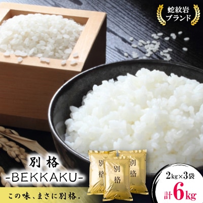 2025年9月以降発送【蛇紋岩ブランド　別格米6kg】【1394166】