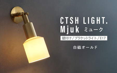 CTSH LIGHT. Mjuk ミューク ＜白磁オールド E17＞ 壁付け ブラケットライト 瑞浪市 / ジオニック 照明器具 ソケット 真鍮 ゴールド[AZBQ134]