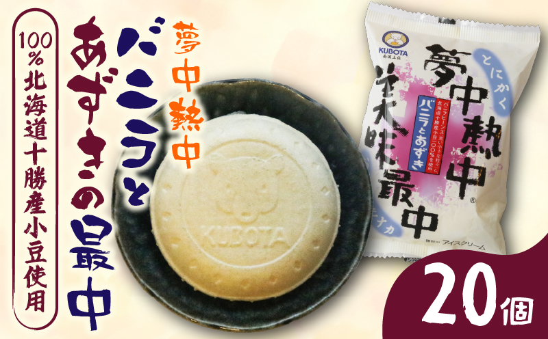 夢中熱中バニラとあずきの最中110ml?20個 | アイスクリーム バニラ あずき 小豆 最中 もなか バニラアイス 人気 大容量 有名 アイスセット 詰め合わせ スイーツ ジェラート 久保田食品 高知県 南国市