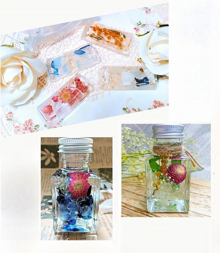 
【Art grace】【体験レッスン】ハーバリウム箸置き＆ハーバリウム（ミニボトル）体験１名様分
